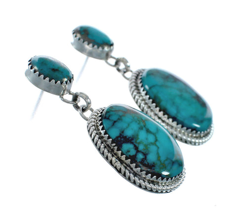 Sterling Silver Turquoise Navajo Post Dangle Earrings X10485